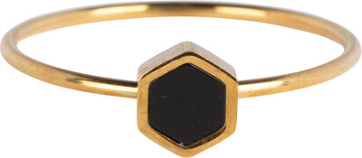 Charmin’s goudkleurige stapelring R711 Hexagram goldplated staal