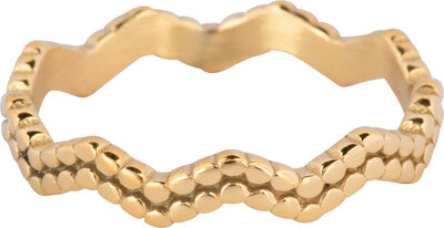 Charmin's Ring Vintage bearbeiteter V-förmiger Gold Steel R1233