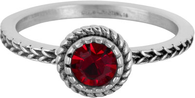 Charmin's Ring Birthstone Janvier Grenat Rouge Cristal Acier Iconique Vintage R1521