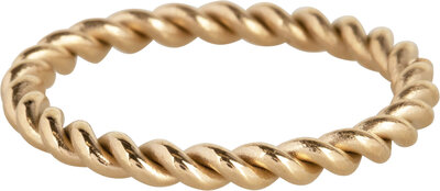 Charmins goldfarbener gedrehter Ring aus Stahl 2 mm R1008