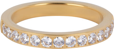 Charmin's Gold-Colored Stacking Ring Alliance White Crystal 3.2MM Steel R1475