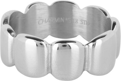 Bague large en acier Charmin's ovales lisses R1392
