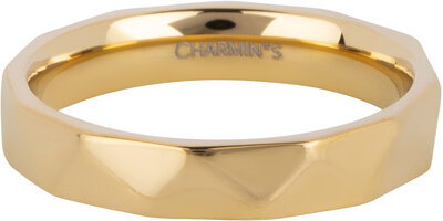 Charmin's Gold Colored Angled Base Ring 4mm Steel R1544