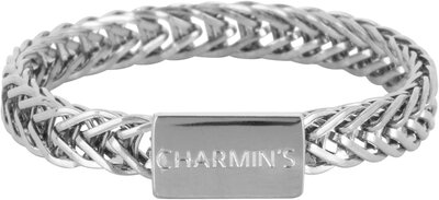 Charmin’s Fijn Gevlochten Ring Met Plaatje 3MM Staal R1489