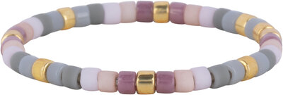 Charmin's Miyuki Beads Gold Pastel Anxiety Fidget Ring R1538