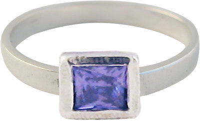 Ring KR26 'Cubic Diamond' White Purple