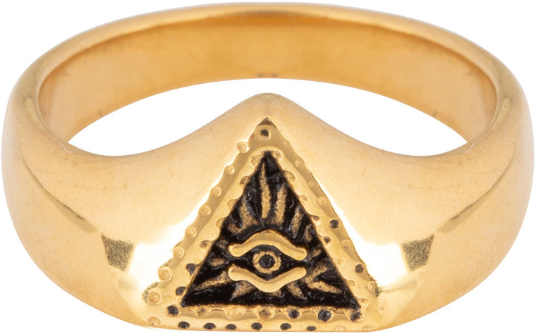 R677 Eye Triangle Gold Steel