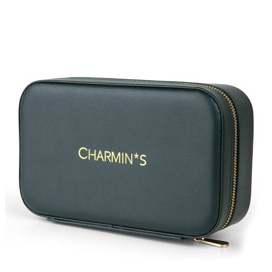 Charmin's Ringendoos met Spiegel Groen Vegan-Leer Klein Display 5552 