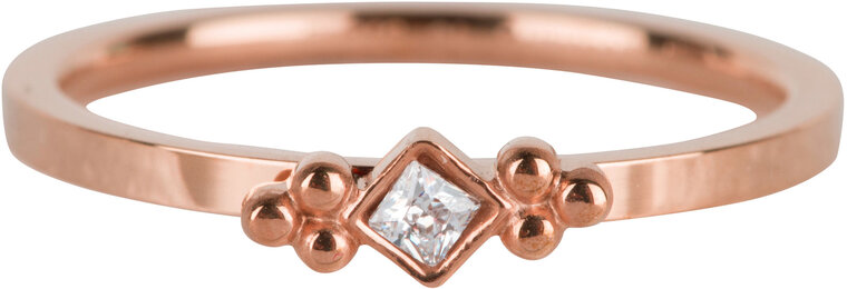 R617 Royal Square Rose Gold Steel Crystal CZ