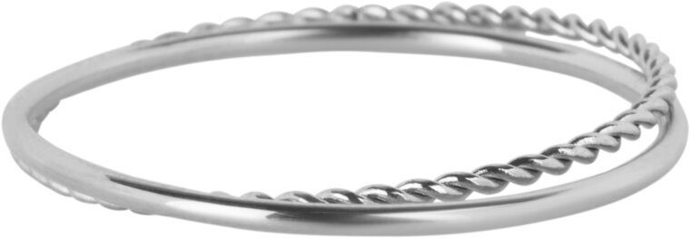 Charmin's Twin double Ring twisted and smooth Steel R1420