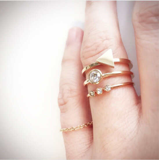  Ring R395 Gold 'Steel Triangle' 