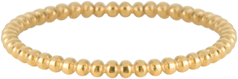 Charmin’s goudkleurige stapelring R509 Bubbling goldplated staal