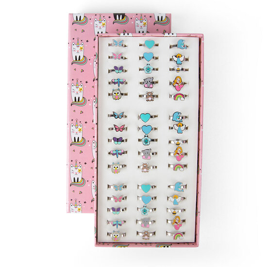 KIDZ 45 stalen kinderringen met emaille in 3 maatjes in Display Easy Order (4)