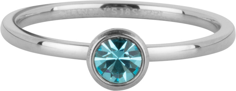 Charmin's Bague Pierre de Naissance Mars Bleu Clair Cristal Acier Look Iconique R1595age R1523