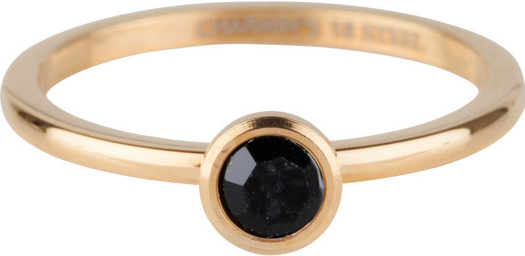 Charmin's Gold-Colored Ring Birthstone July Pink Fuchsia Crystal Or Onyx Stainless Steel Iconic R1021