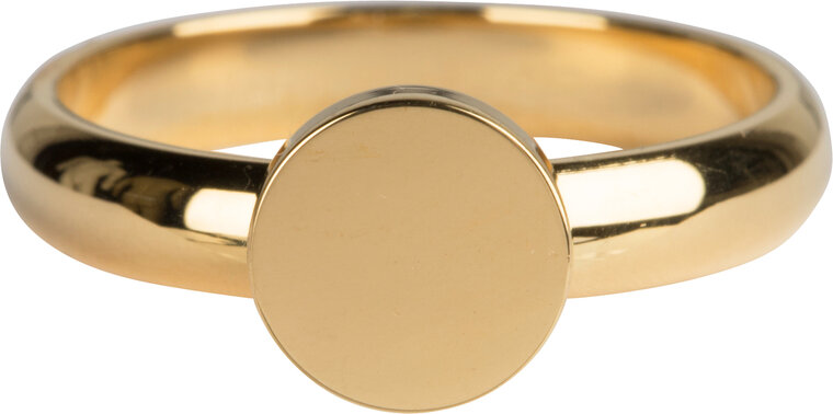 R827 Pudgy Seal Ring Round  Gold Steel