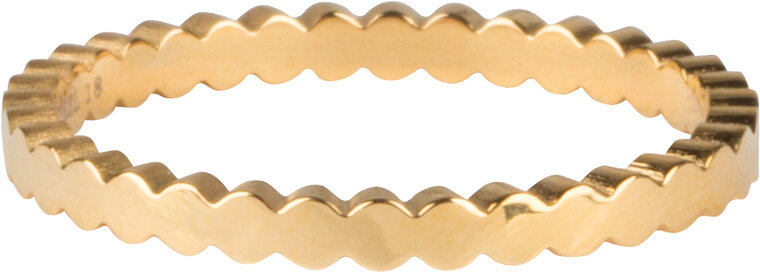 Charmin’s goudkleurige stapelring R701 Basic Crown goldplated staal