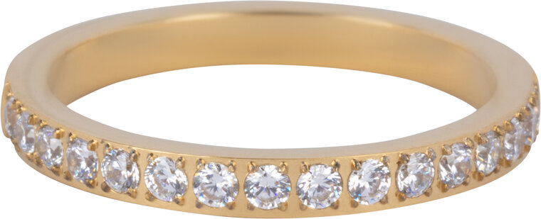 Charmins goldfarbener Stapelring Alliance White Crystal 2,9 MM Stahl R1473