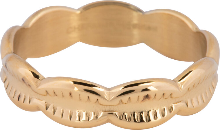 Bague Charmin Cauris coquilles Gold Steel R1247
