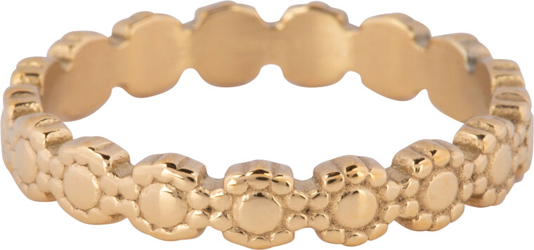 Bague Charmin Vintage décorée Rondes Acier Doré R1249
