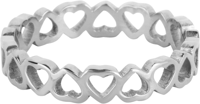 Bague en acier avec motif cœur ouvert de Charmin R1547 – Romantique et ludique