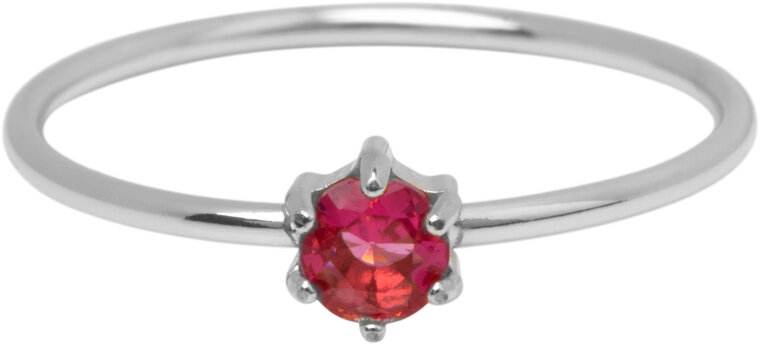 Charmin's Stalen Ring Rond Roze Steentje Crystal R1695 – Zacht & Vrouwelijk