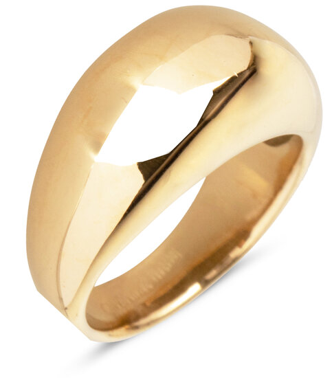 Charmin's Gold-Colored Chunky Ring with Round Shape Steel R994 - Full and Feminine