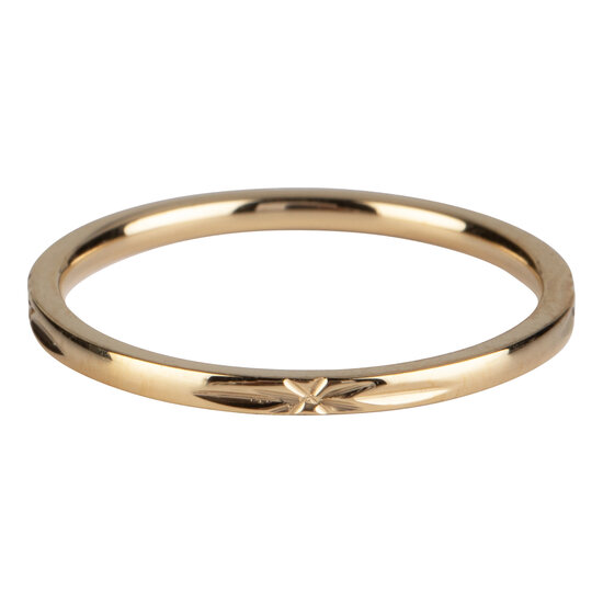 Charmin’s goudkleurig stapelring R308 Marker goldplated staal