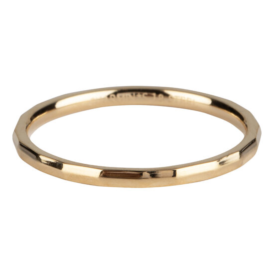 Charmin’s goudkleurige stapelring R311 Angle goldplated staal