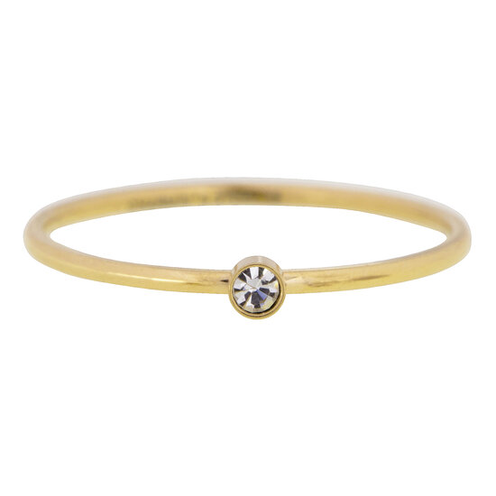 Charmin's  Birthstone April Witte Steen Shine Bright 2.0 Goldplated R432/KR88