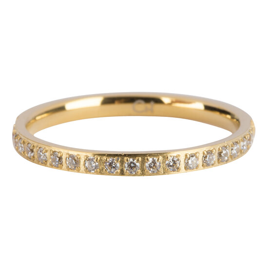 Charmin's goldfarbener Stapelring Alliance White Crystal 2MM Stahl R639