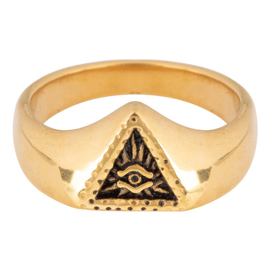 R677 Eye Triangle Gold Steel