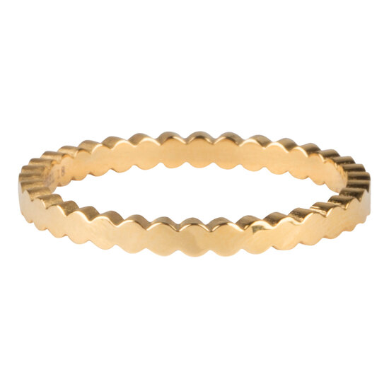 Charmin’s goudkleurige stapelring R701 Basic Crown goldplated staal