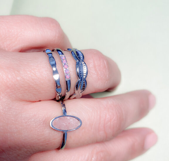 Charmin's Ring Origami Ruit Staal R1238