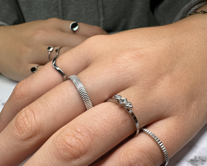 RING R398 STEEL 'SHINY BRICKS'