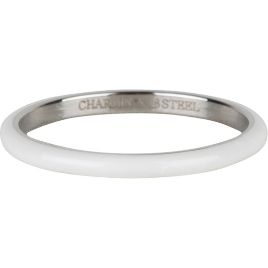 Charmin's White Enamel Stacking Ring - Stylish Stainless Steel R1620