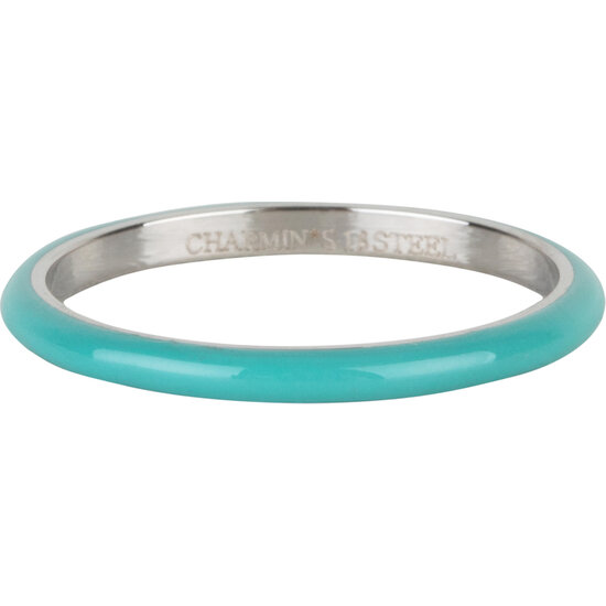 Charmin's Turquoise Enamel Stacking Ring in Stainless Steel - A Versatile Choice R1617