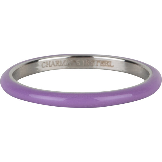Charmin's Lila Purple Enamel Stacking Ring in Stainless Steel - A Timeless Addition R1614