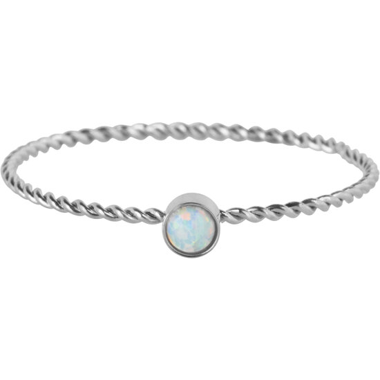 Charmin's Twisted Birthstone Ring Opal Steel R1460