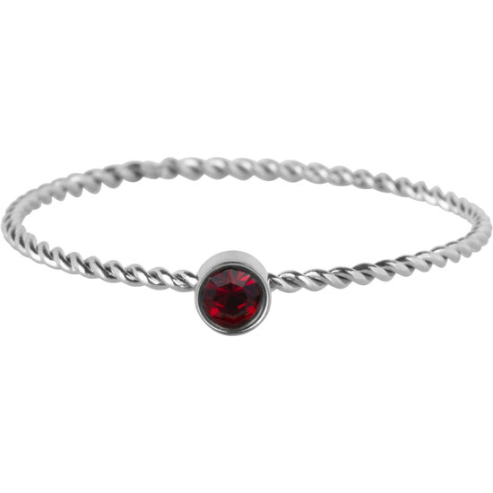 Charmin's Twisted Birthstone ring Red Crystal Steel R1458