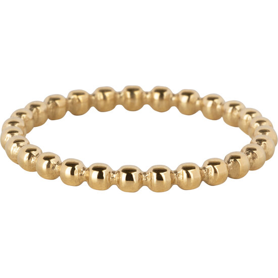 Charmins goldfarbener Ring mit aufgereihten Kugeln 1,7mm Stahl R1389 – Dezent und verspielt