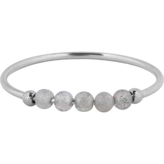 Charmin's Anxiety Ring Labradorite Gemstone Bead Steel R1340