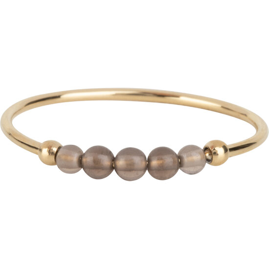 Charmin's Anxiety Ring Smoky Quartz Gemstone Bead Steel R1331