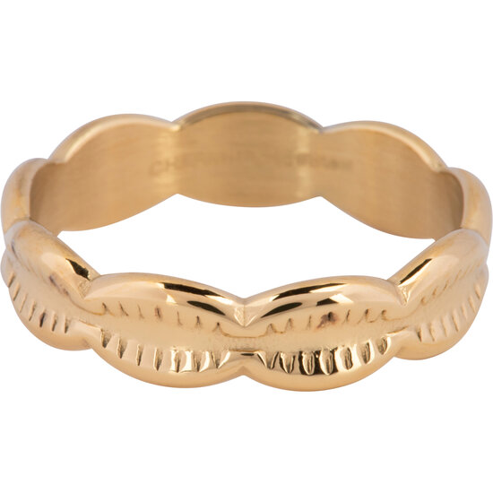 Bague Charmin Cauris coquilles Gold Steel R1247