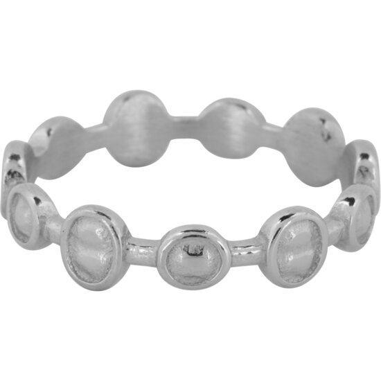 Bague Charmin Ronds et Ovales Mat et Brillant Acier R1236