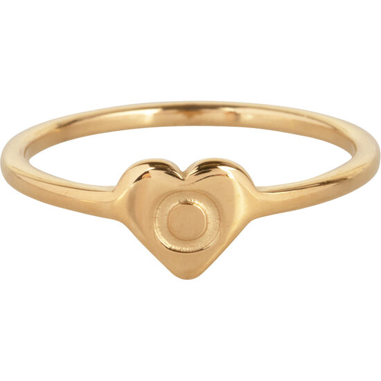 Charmin’s initialen zegelring hartje Goldplated R1015-O Letter O