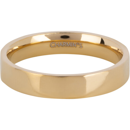 Charmin's Bague de base coudée en forme de chenille de couleur or 4 mm en acier R1560