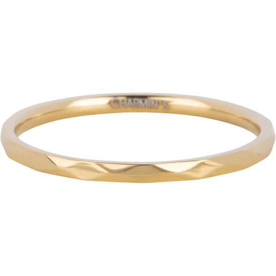 Charmin’s goudkleurig stapelring R1556 Marker goldplated staal