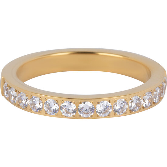Charmin’s Goudkleurige Stapelring Alliance Witte Kristal 3,2MM Staal R1475