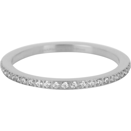 Charmin’s Stapelring Alliance Witte Kristal 1,2MM Staal R1470
